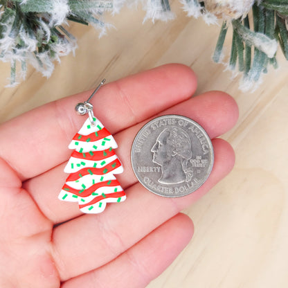 Handmade Little Debbie Cake Christmas Clay Earrings