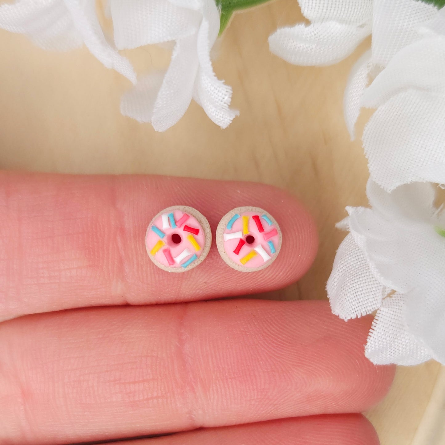 Handmade Donut Kids Polymer Clay Earrings