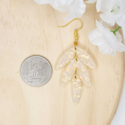 Handmade Polymer Clay Leaf Minimalist Wedding Earrings