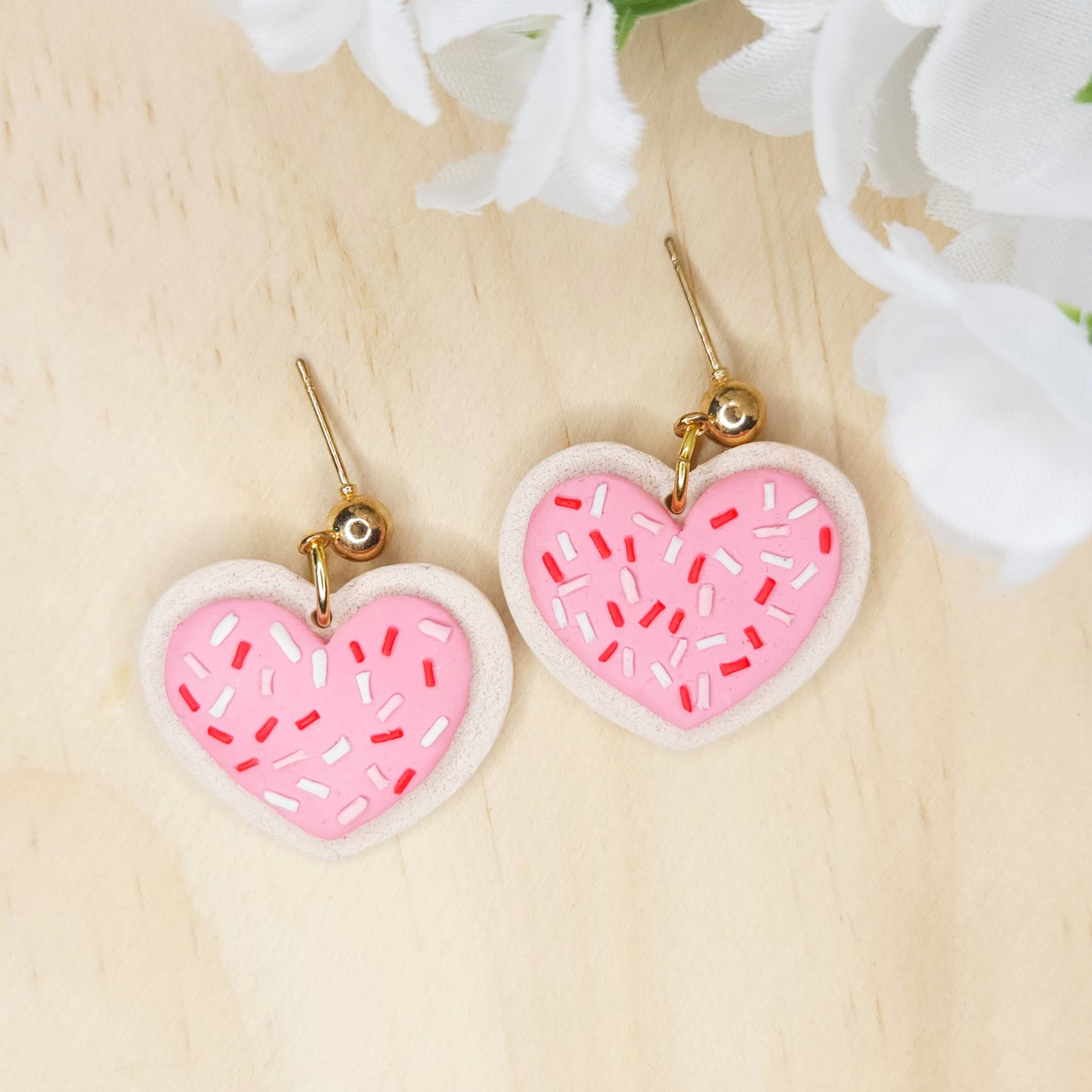 Handmade Clay Valentine's Day Heart Earrings