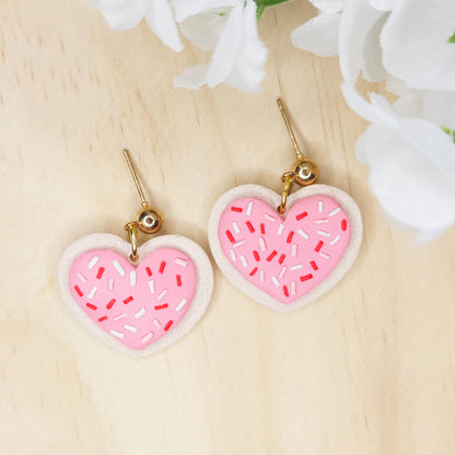 Handmade Clay Valentine's Day Heart Earrings