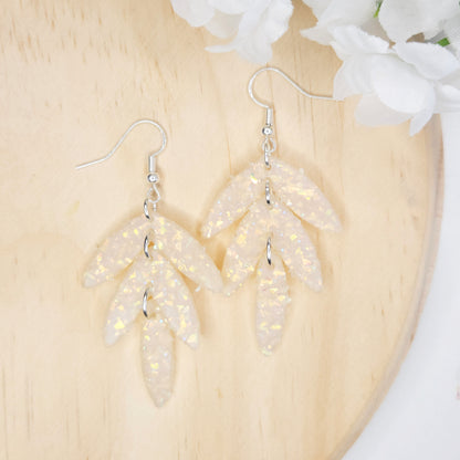 Handmade Polymer Clay Leaf Minimalist Wedding Earrings