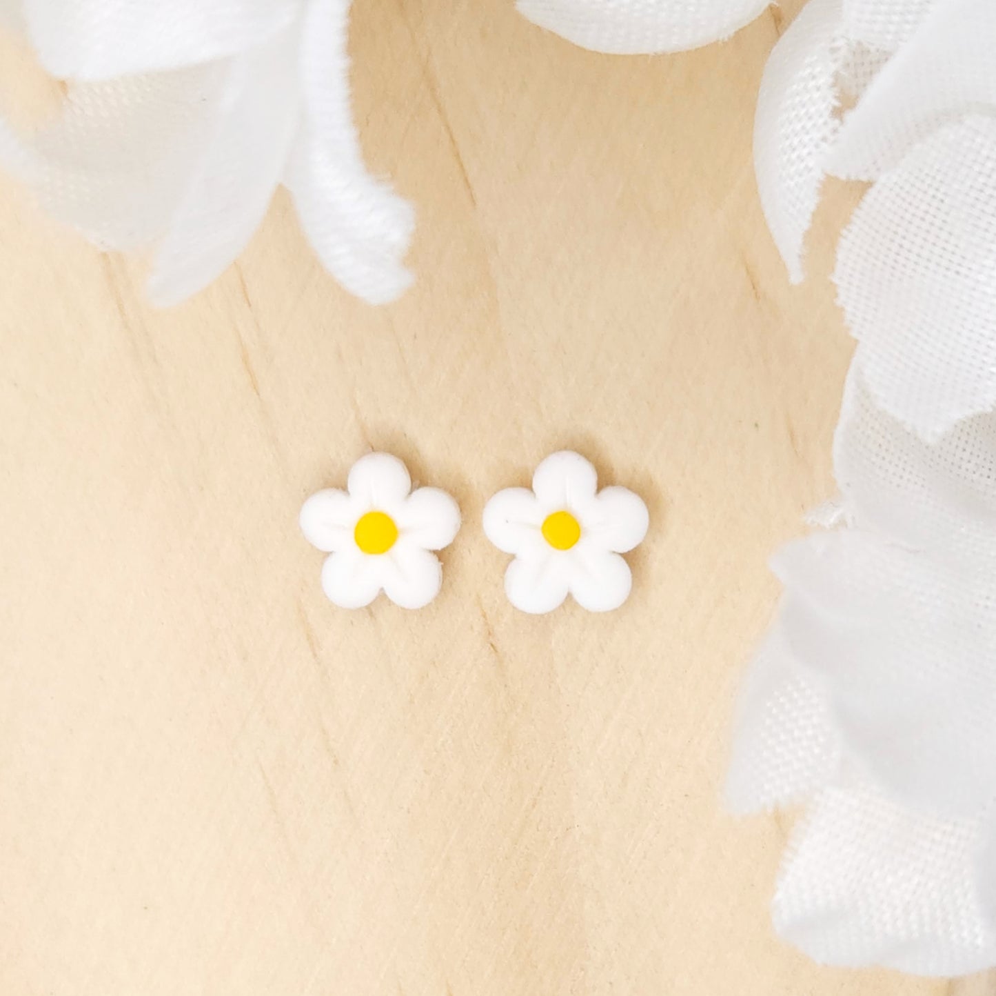 Handmade Daisy Kids Polymer Clay Girl Earrings