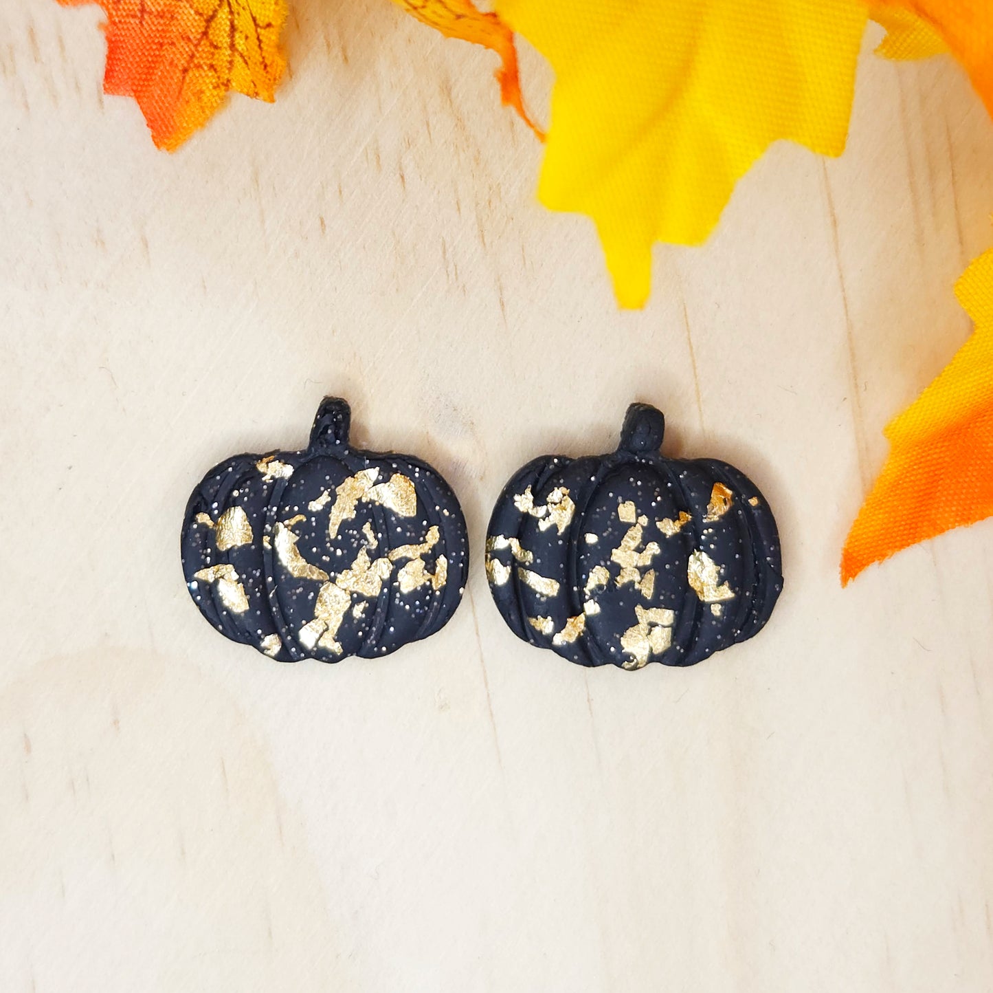 Handmade Pumpkin Studs Polymer Clay Earrings